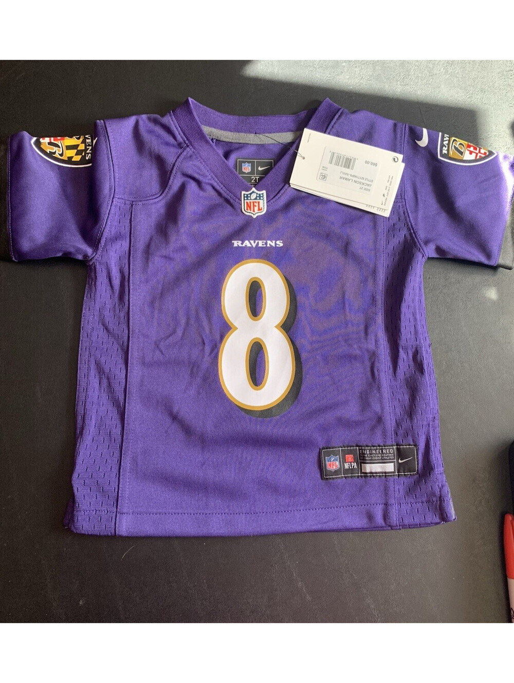 Nike NFL Baltimore Ravens Lamar Jackson #8 Jersey Purple Toddler Size 2T